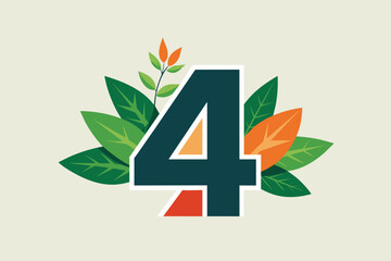 Leaf Number 4 vector illustration