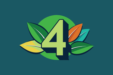 Leaf Number 4 vector illustration