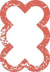 Retro Bold Grunge Outline Shape Design Element 