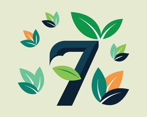 Leaf Number 7 vector illustration