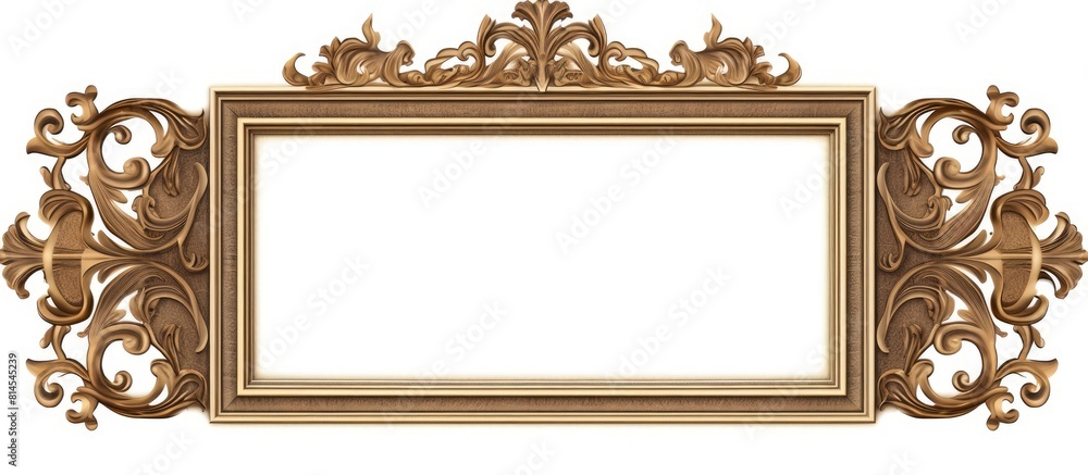 Poster isolated on a white background this carved gilded frame features a king s crown motif and provides e