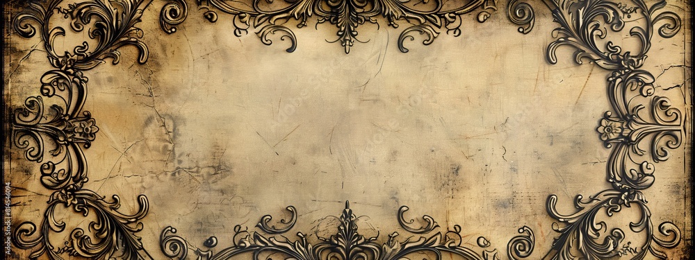 Poster an ornate victorian-style page with a central blank space surrounded by elegant patterns.