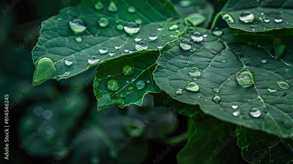 Canvas Prints water droplets on leaves, representing carbon reduction efforts