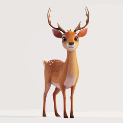 3d rendering of a reindeer character isolated on white background