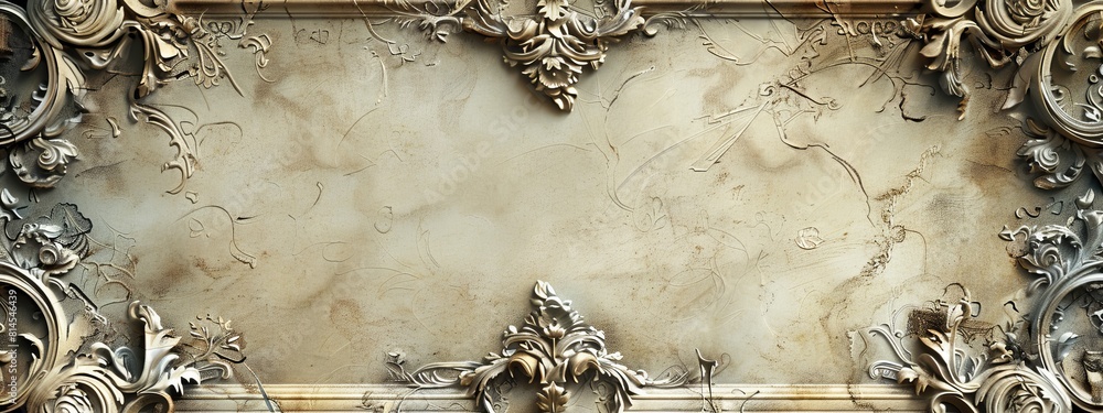 Poster an ornate victorian-style page with a central blank space surrounded by elegant patterns.