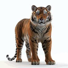 Tiger. Isolated on white background. 3D illustration.