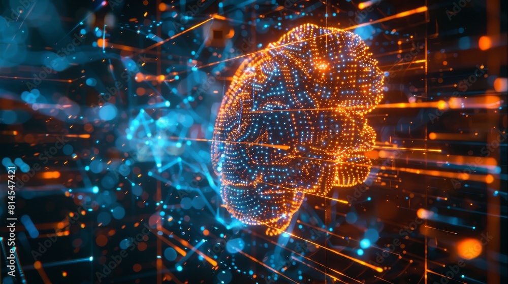 Poster circuits and electronic networks in a quantum computing system, concepts of artificial intelligence,