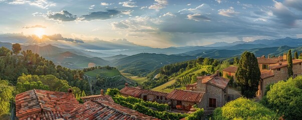 Fototapeta premium Experience stunning vineyard landscapes in the Priorat wine region, Catalonia. Located in the province of Tarragona, it captivates with its beauty