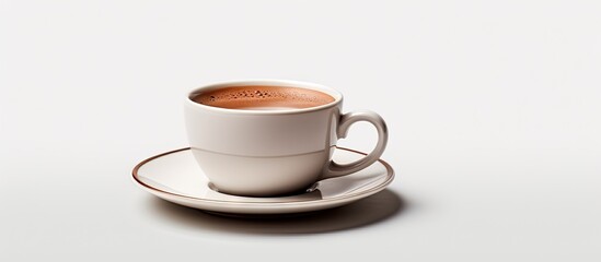 A cup of coffee with no background allowing for copy space image