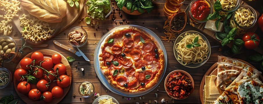 Italian Food. Pizza and Pasta