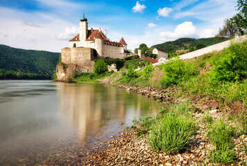 Schonbuehel castle in Danube river, Wachau region, Austria