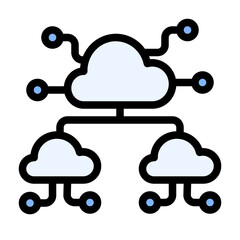 Sharing Data Icon With Line Flat Color Style