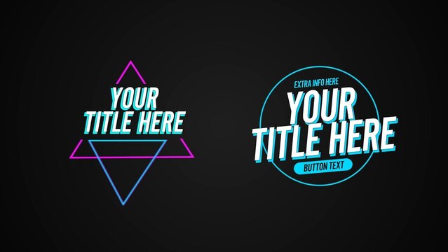 RGB Glitch Neon Flashy Sign Lower Thirds Bundle