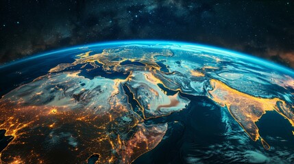 globe of planet Earth on a background. Geography of the world from space,