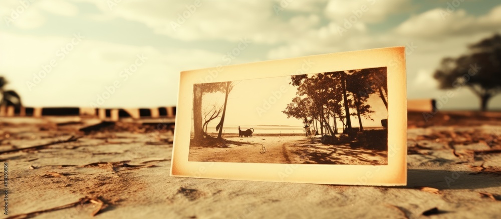 Poster An empty vintage photo with ample copy space image for customization