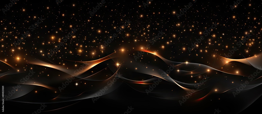 Poster Black background with star shapes in an image containing copy space