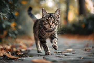 Naklejka premium Generated by AI excited person jogging outdoors outside active way of life useful hobby