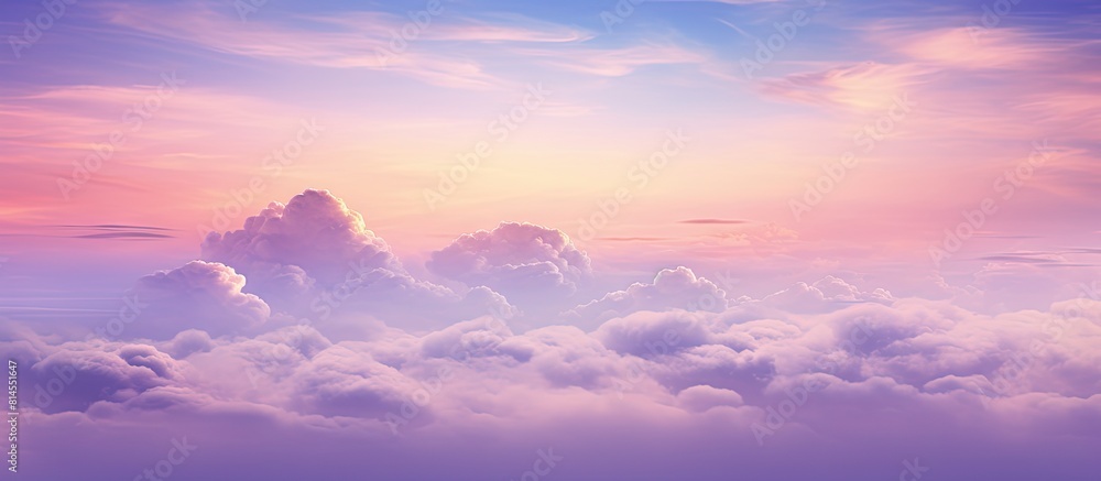 Aufkleber soft sky with clouds in hues of pink violet and blue creates a serene and colorful atmosphere for a 
