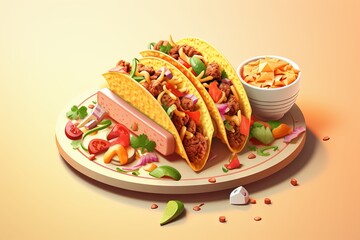 A plate of delicious tacos with all the traditional toppings.