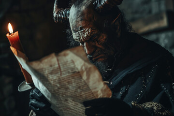AI generated portrait of evil supernatural being satans from hell