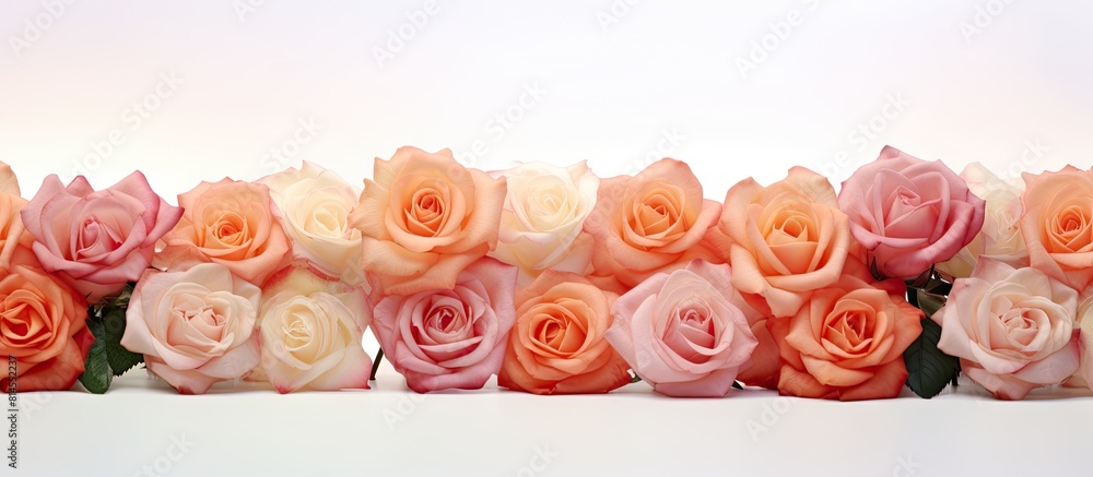 Aufkleber the image of isolated roses on a white background provides abundant copy space for adding text