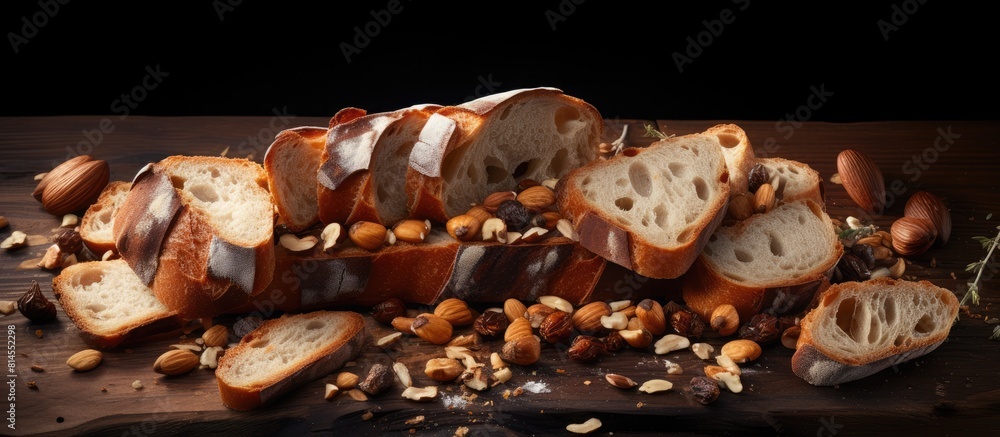 Aufkleber A copy space image of rustic bread made with handcrafted techniques featuring delightful chunks of nuts