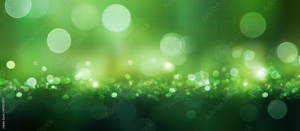 Aufkleber A vibrant green bokeh background with beautiful lighting effects. with copy space image. Place for adding text or design