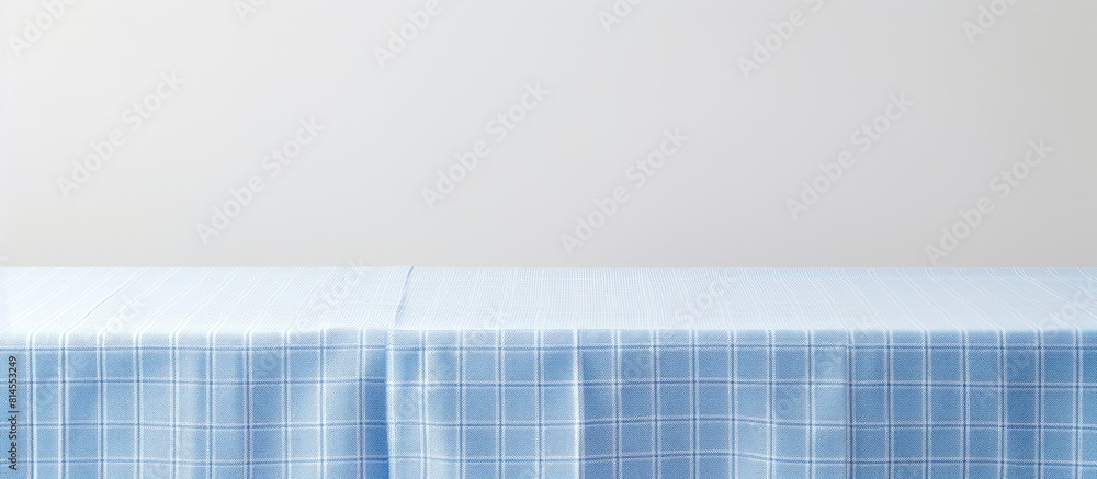 Poster white background with a blue tablecloth texture suitable for copy space image