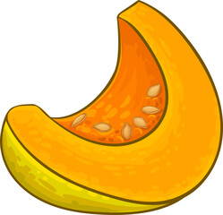 Pumpkin Fruit Colored Detailed Illustration. Organic natural nutritional healthy food ingredient, vegetarian diet product