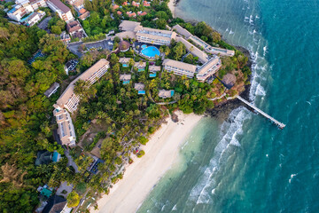 Aerial view of Panwa beach in Phuket, Thailand