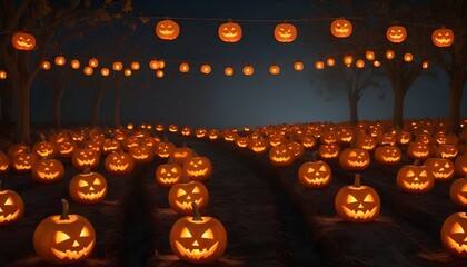 Create an image of a halloween pumpkin patch illum upscaled_7