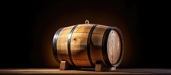 The wooden barrel in the copy space image