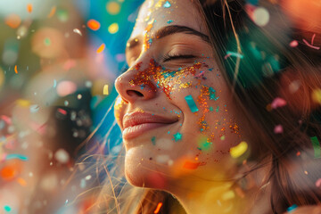 Cheerful people enjoy on summer fair adventure in amusement park made with generative AI