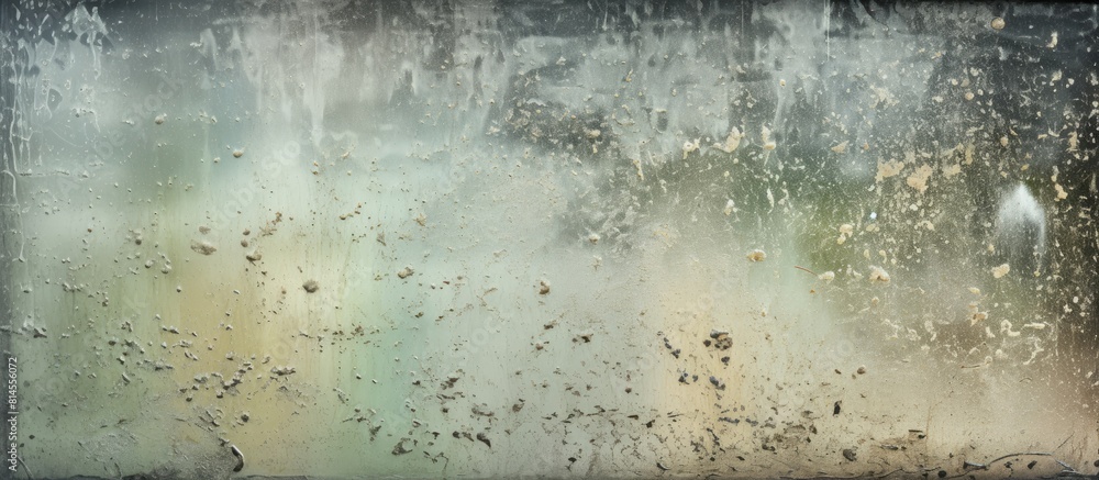 Poster A close up image showing mold and condensation on windows with plenty of empty space for adding text logos or other graphics. with copy space image. Place for adding text or design