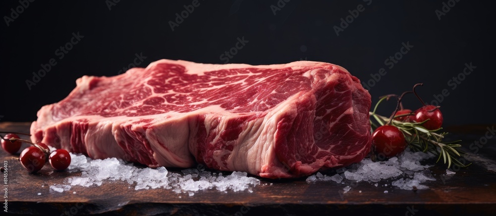 Fototapete the process of dry aging beef captured in a copy space image