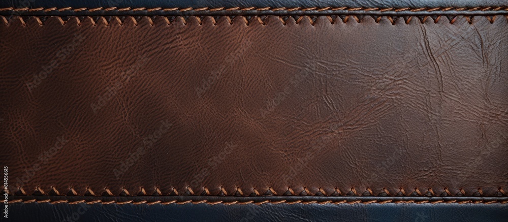 Aufkleber a copy space image featuring a textured dark brown leather with visible stitches providing room for 