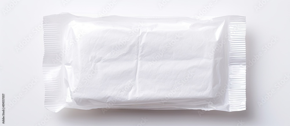 Aufkleber top view of wet wipes isolated on a white background in a copy space image