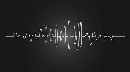Sound wave graph on a black background, abstract image of healthcare