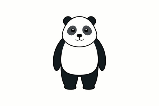 recommend clip art: panda line art vector silhouette illustration