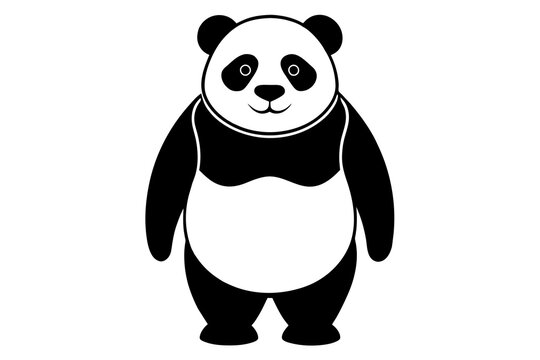 recommend clip art: panda line art vector silhouette illustration