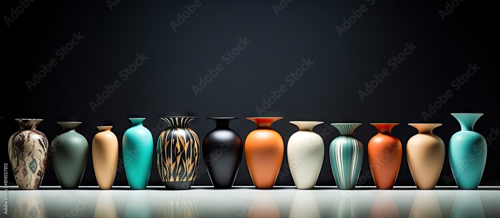 Poster A stunning collection of artistically crafted vases with a blank space background for copy space image
