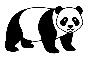 panda line art vector silhouette illustration