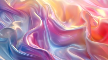 Obraz premium A minimal background design featuring a holographic pastel gradient with a soft blur effect, creating a dreamy and ethereal visual appeal, Hand Edited Generative AI.