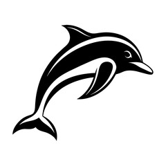 Fototapeta premium dolphin silhouette isolated on white