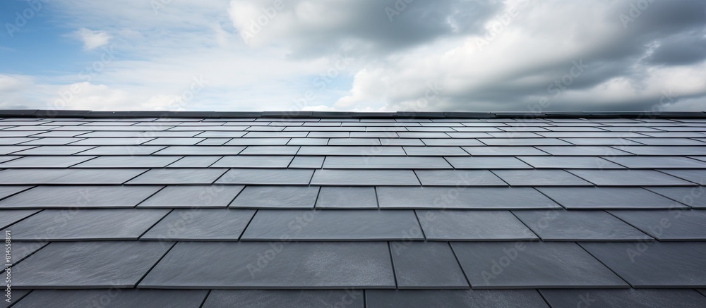 Aufkleber the image showcases a contemporary rooftop adorned with a charming layer of natural slate pleasing t