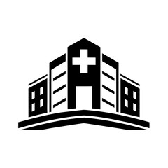 medical building illustration logo