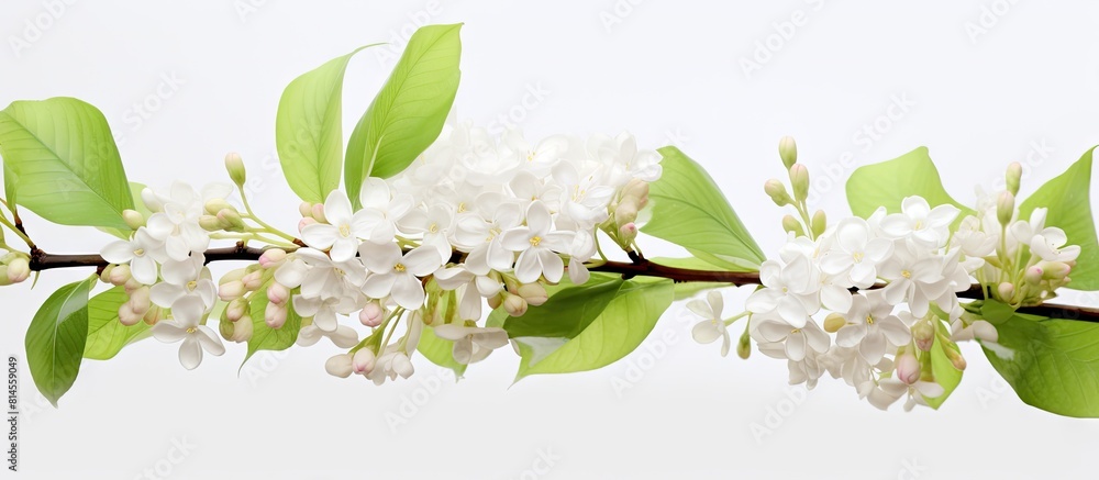 Poster isolated copy space image of a white lilac branch