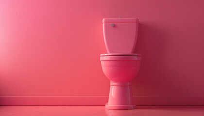 Symbolizing sanitation awareness, a sleek pink toilet stands out against a vivid pink backdrop in this photo for World Toilet Day