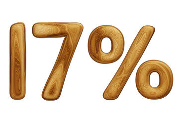Wooden 17 percent for sale, discount, promotion and business concept 