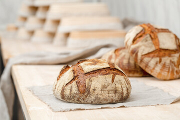 Homemade Italian bread on the table